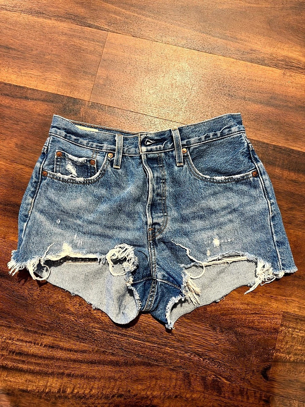 Levi's 501 Distressed Denim Jean Shorts